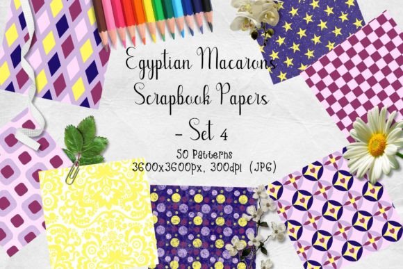 Download Egyptian Macarons Scrapbook Paper Set 4 - Scrapbook paper Collection