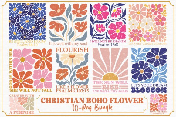 Download Christian Boho Flower Png Bundle - Boho flower Collection