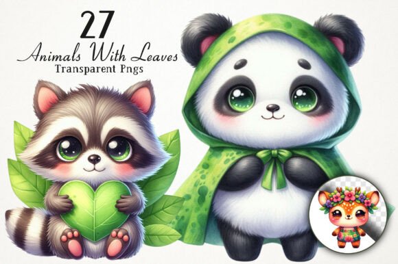 Download Cute Animals with Leaves PNG Clipart - Leaves png Collection