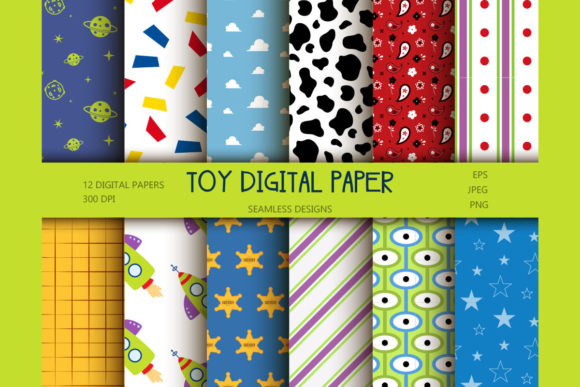 Download Toy Seamless Patterns, Scrapbook Papers - Scrapbook paper Collection