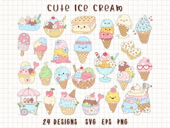 Download Ice Cream Clipart Cute Dessert SVG - Clipart cute Collection
