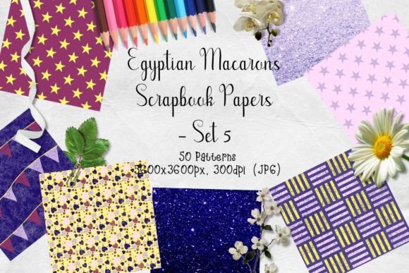 Download Egyptian Macarons Scrapbook Paper Set 5 - Scrapbook paper Collection