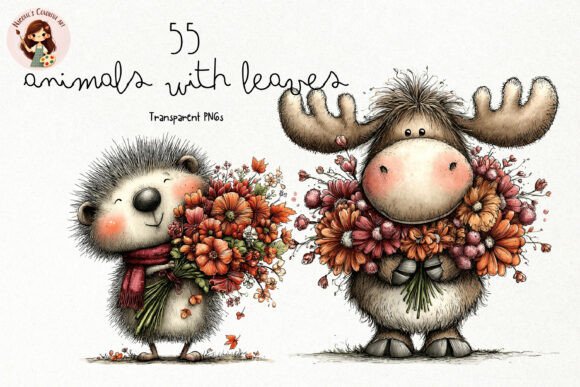 Download Cute Animals with Leaves PNG Clipart - Leaves png Collection
