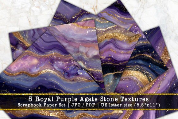 Download Royal Purple Agate Scrapbook Paper Set - Scrapbook paper Collection