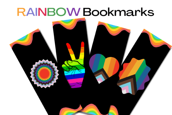 Download Set of 4 Pride Rainbow Bookmarks - Pride rainbow Collection