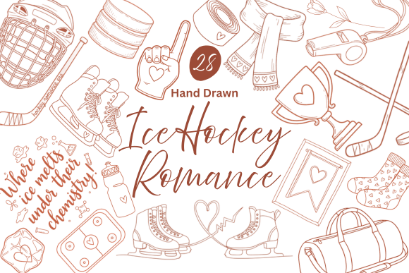 Download Hand Drawn Ice Hockey Romance Clipart - Romance Collection
